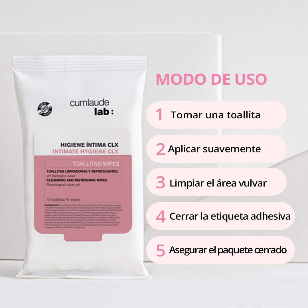 Toallitas vulvares limpiadoras con CLX