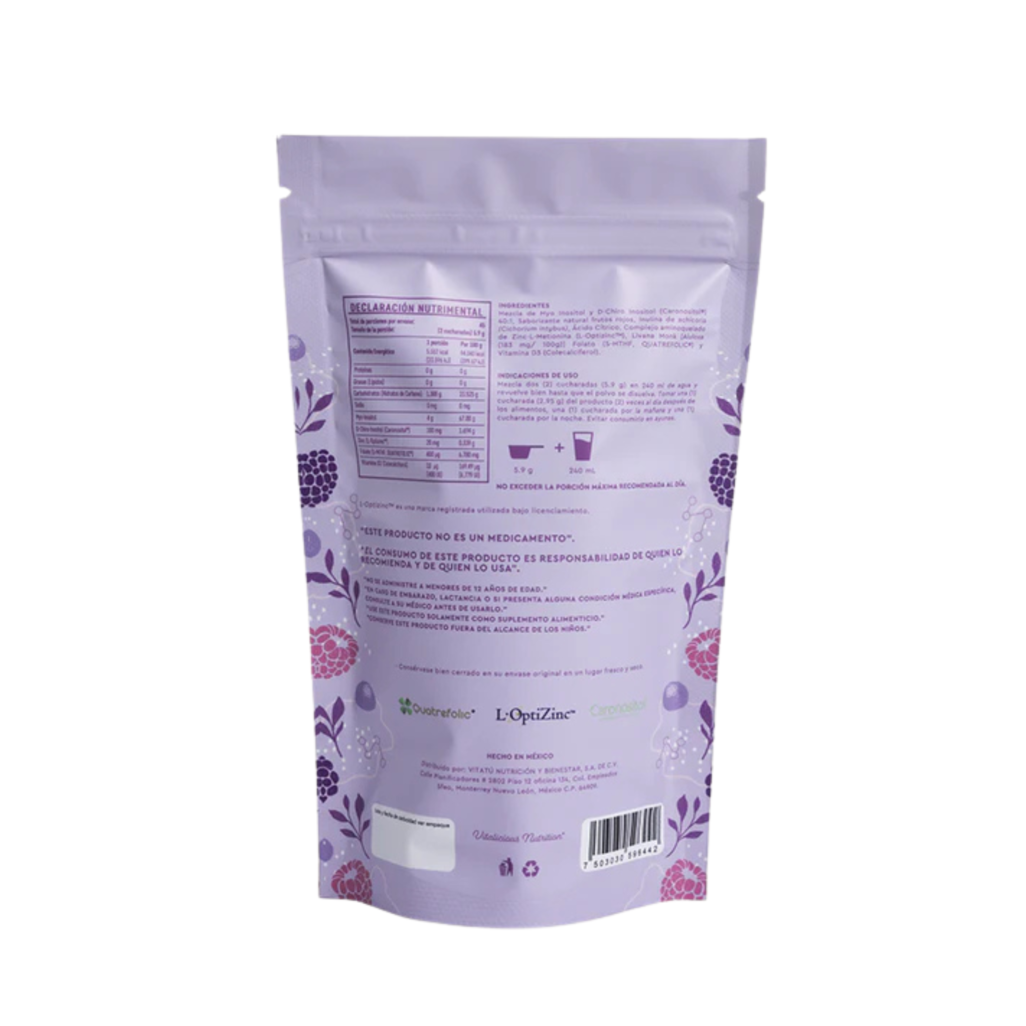Myo & D-Chiro Inositol VITATÚ: Regulador Hormonal Sabor Berries