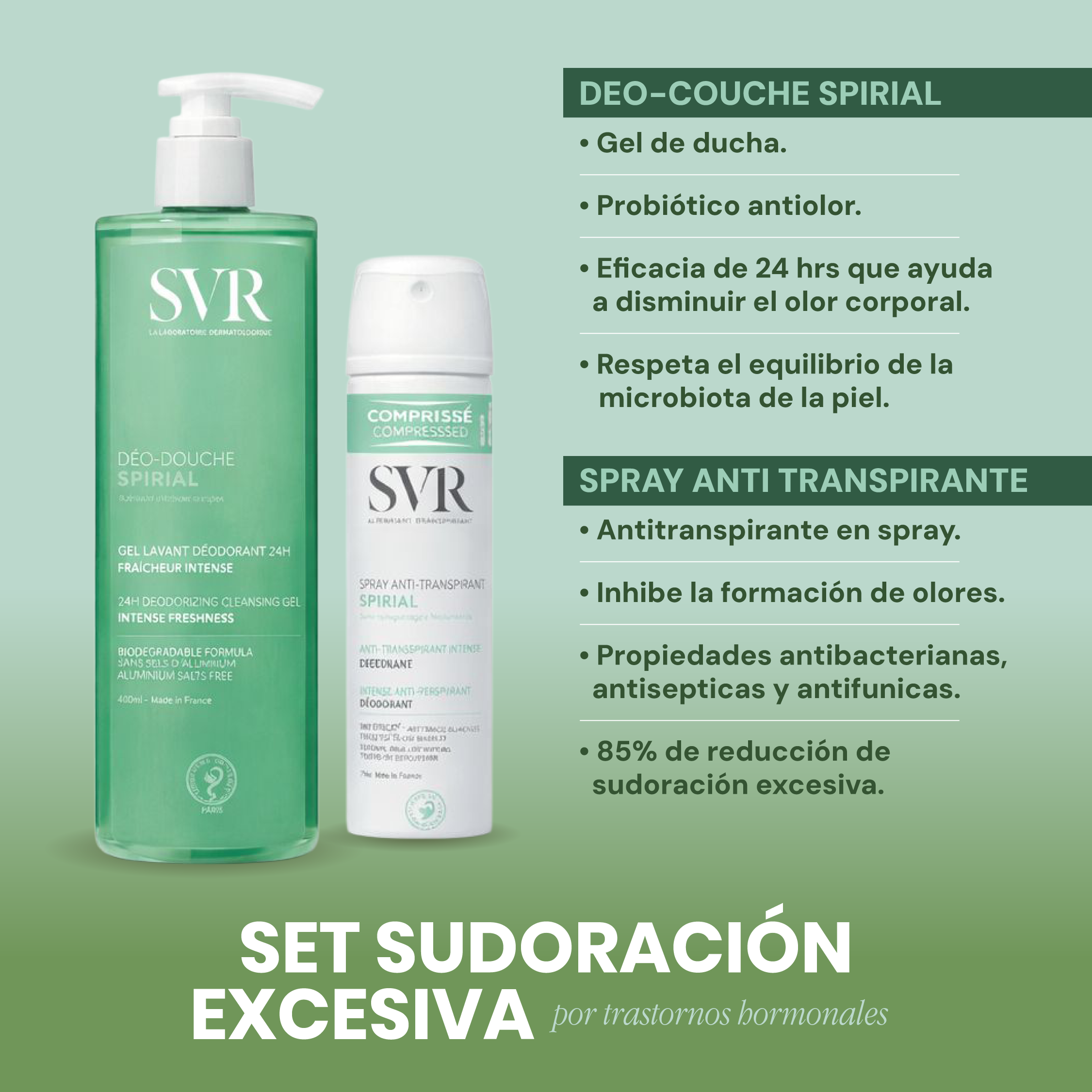 Kit Sudoracion Excesiva por trastornos hormonales con Spray antitranspirante
