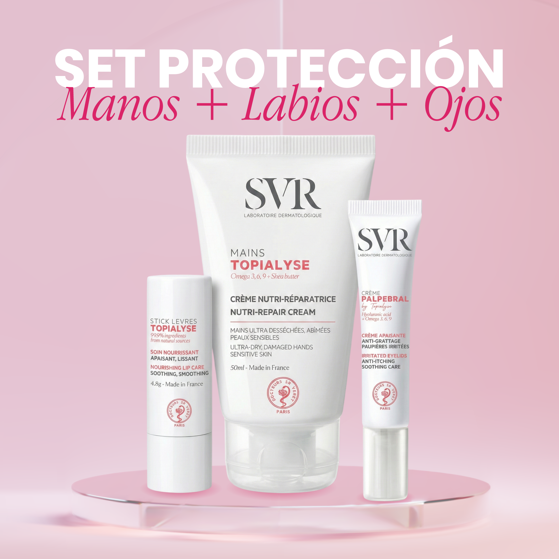Kit Protección de manos + labios + ojos